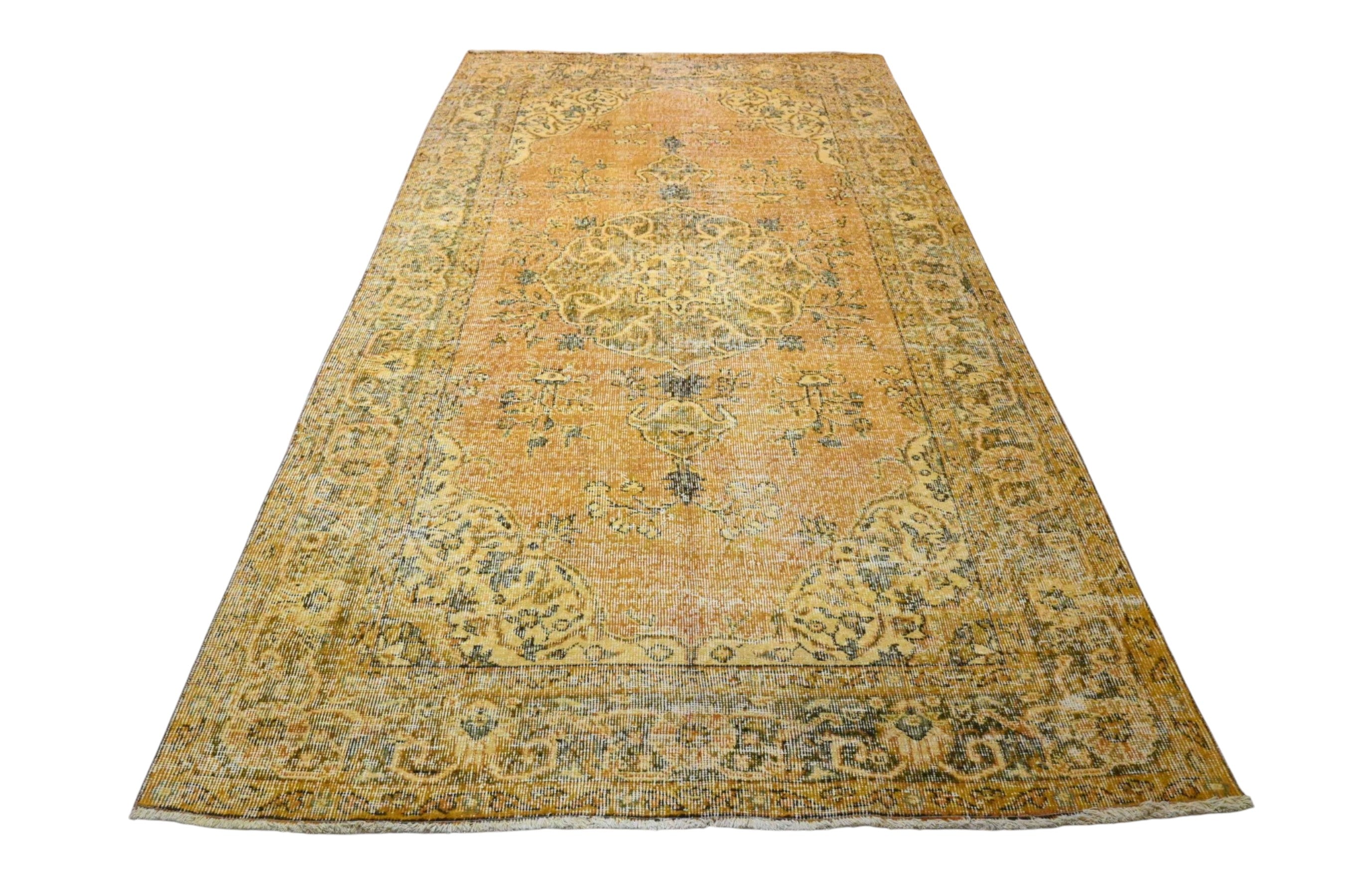 Geel vintage vloerkleed - F969