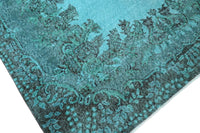 Turquoise vintage vloerkleed - F973