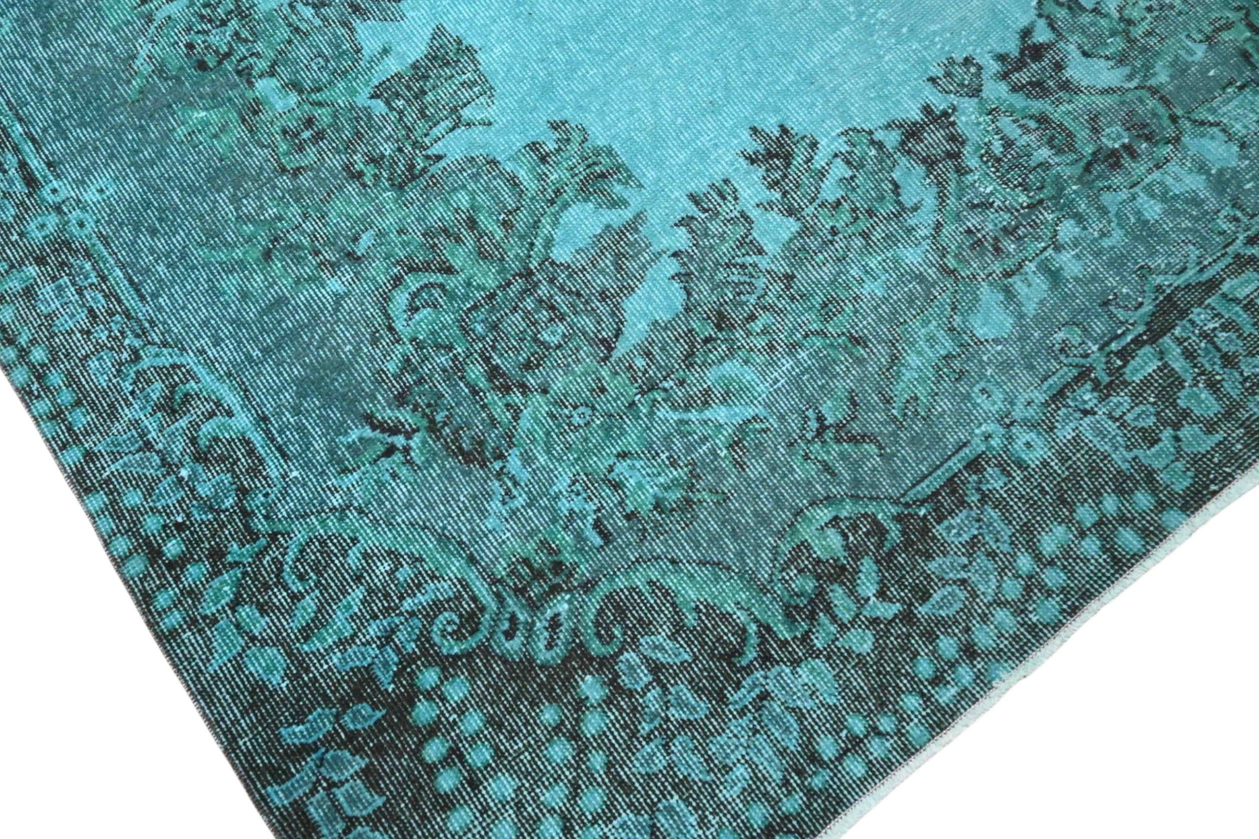 Turquoise vintage vloerkleed - F973
