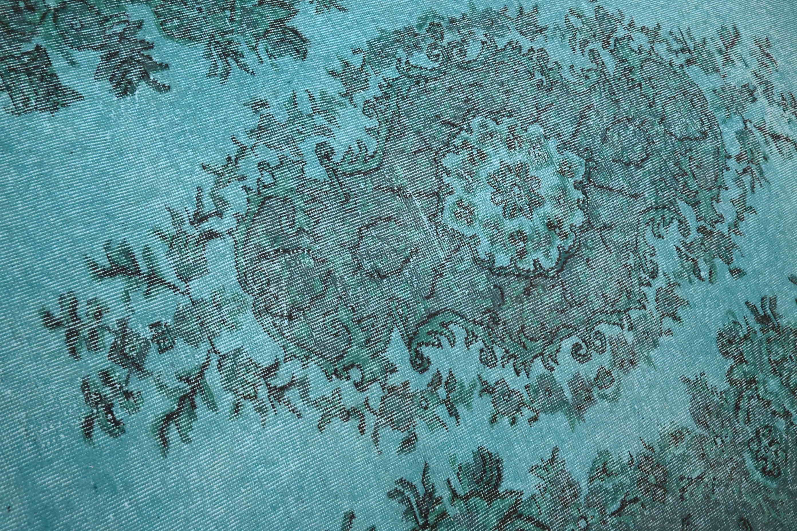 Turquoise vintage vloerkleed - F973