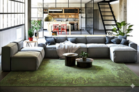 Groen vintage vloerkleed - F978