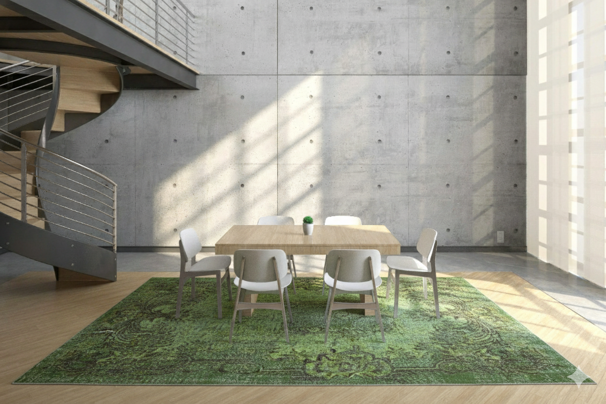 Groen vintage vloerkleed - F978