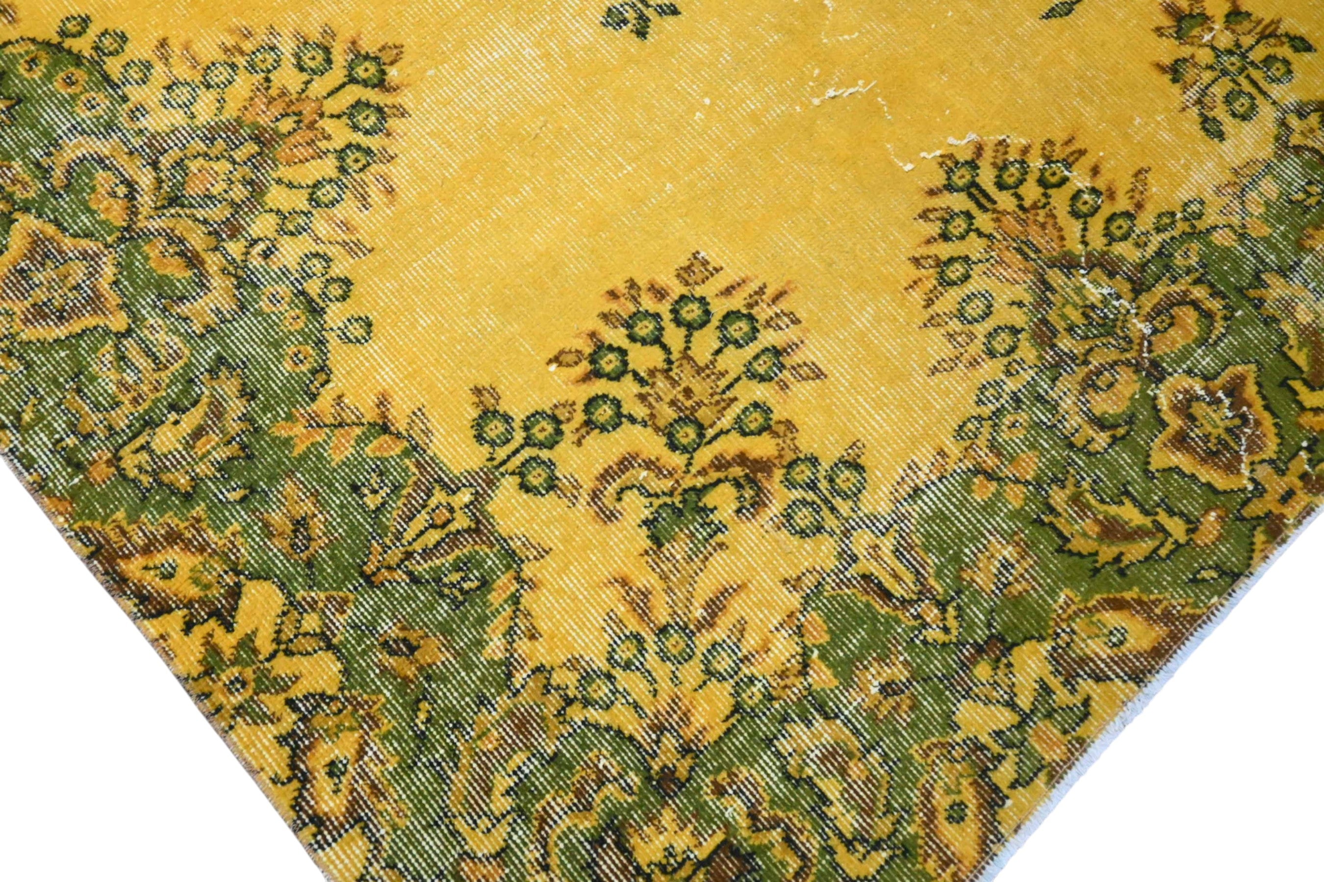 Geel vintage vloerkleed - F981