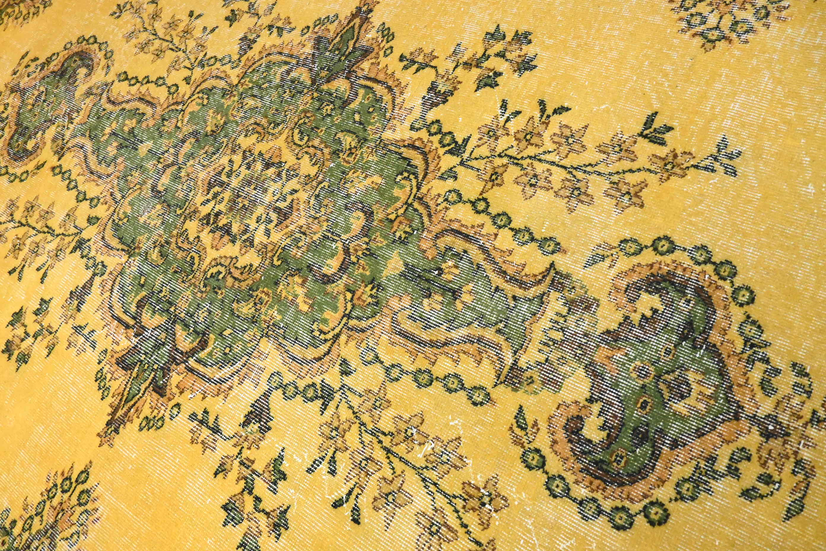 Geel vintage vloerkleed - F981