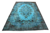 Turquoise vintage vloerkleed - F982