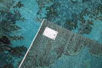 Turquoise vintage vloerkleed - F982