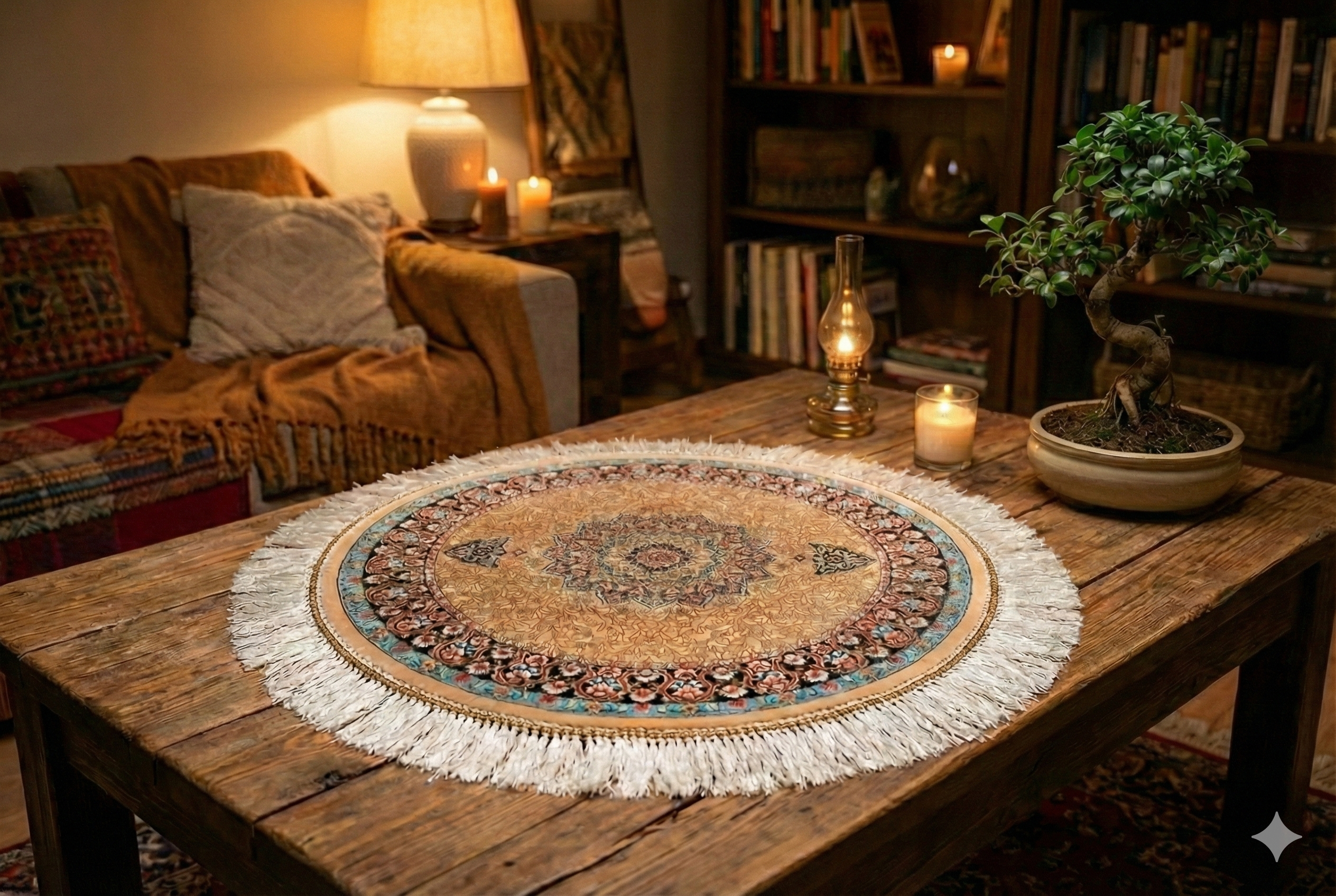 Luxe zijde decoratie kleed - G230