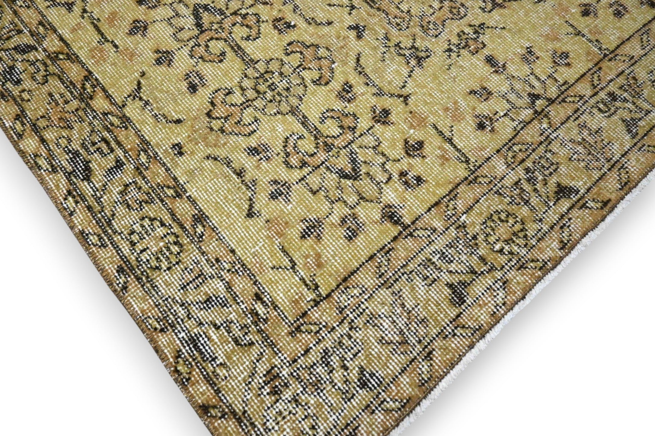 Geel vintage vloerkleed - G266