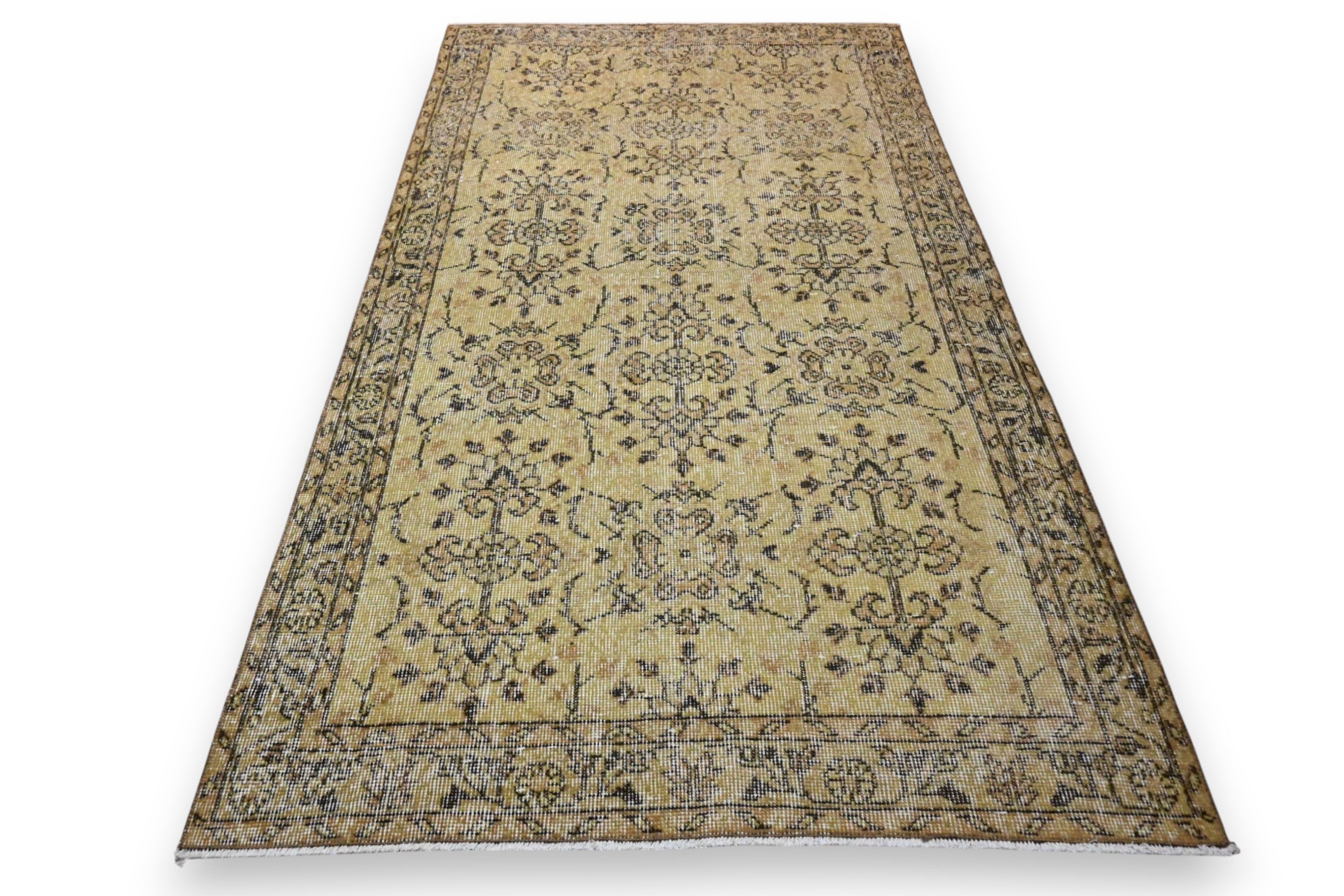 Geel vintage vloerkleed - G266