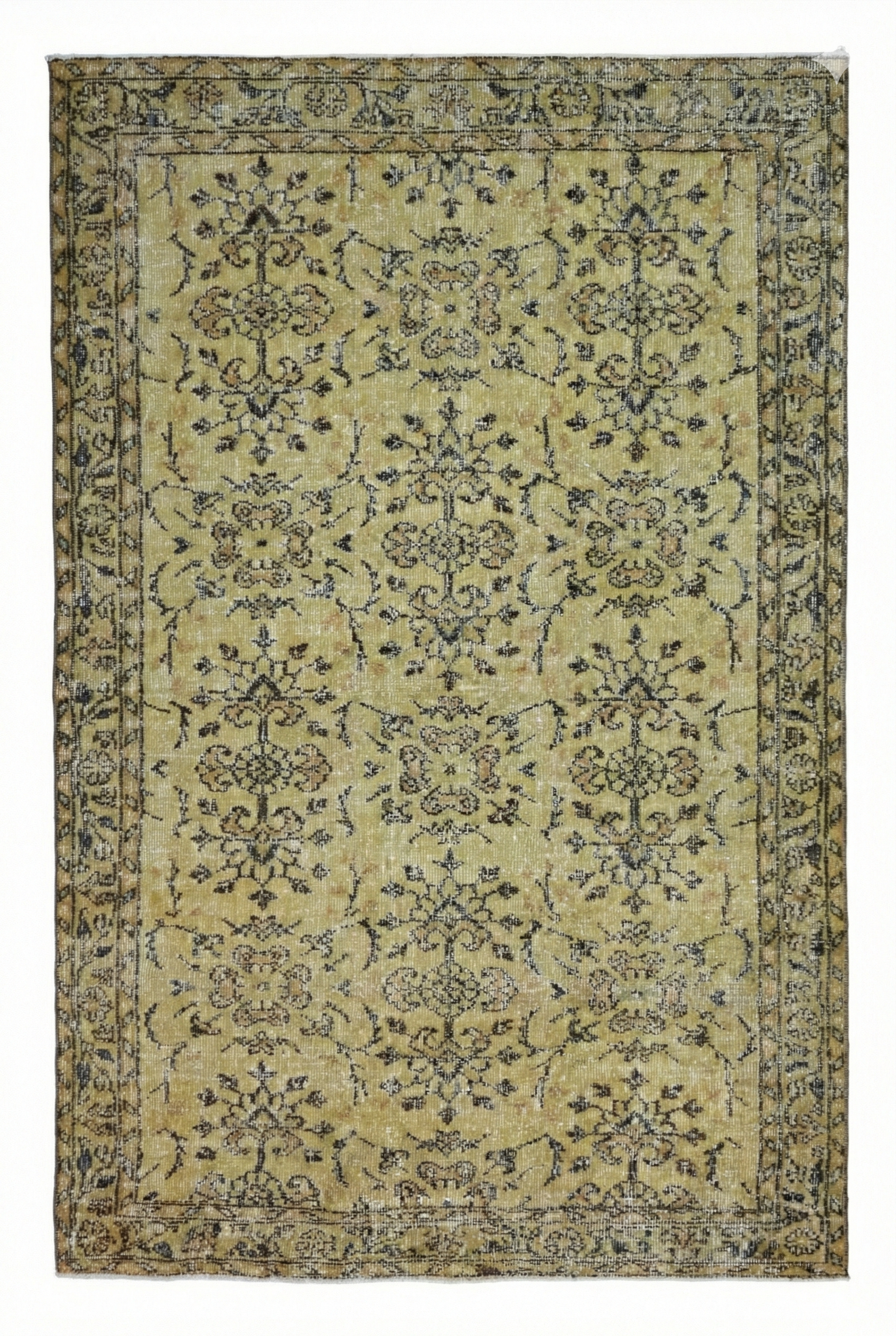 Geel vintage vloerkleed - G266