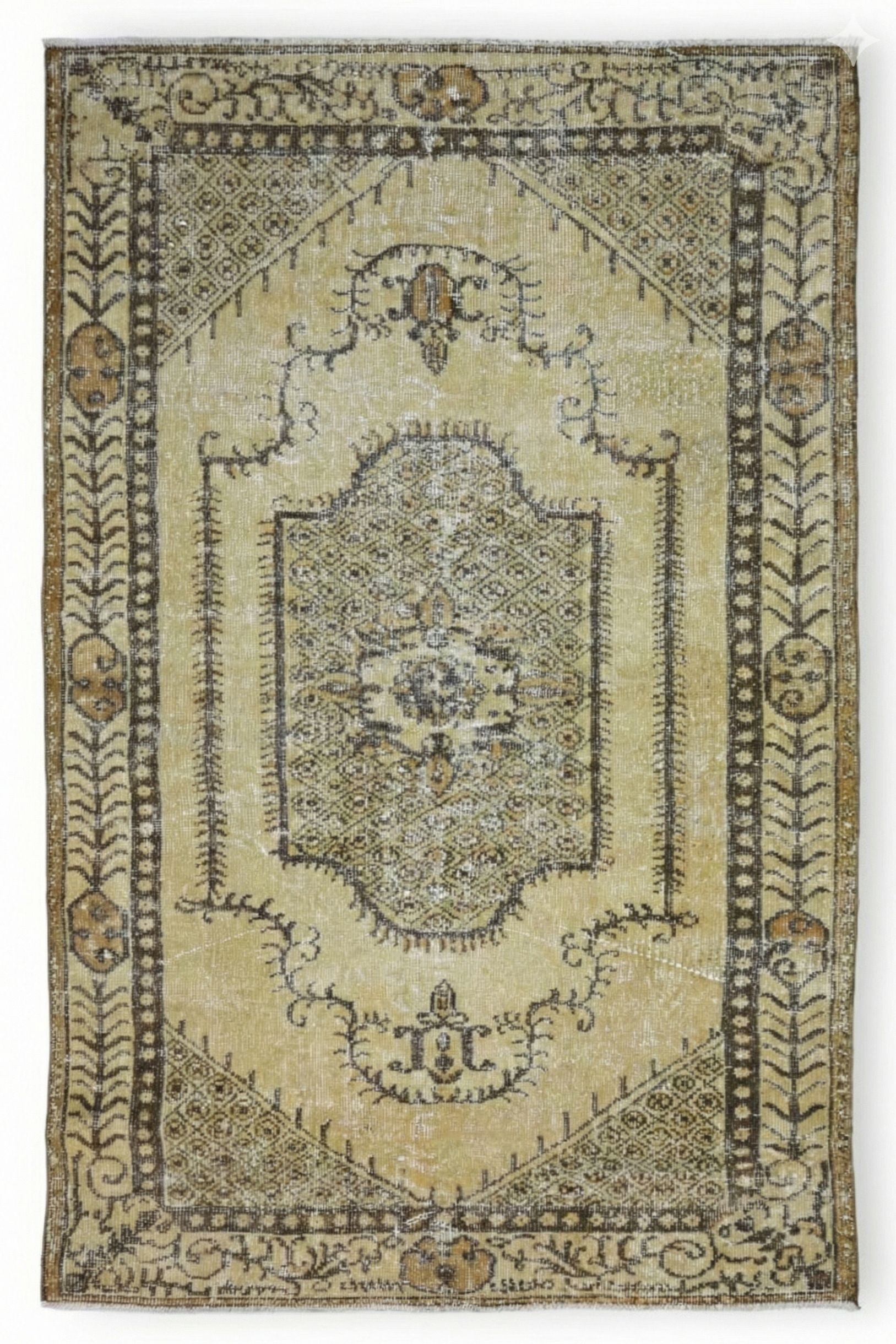 Geel vintage vloerkleed - G267