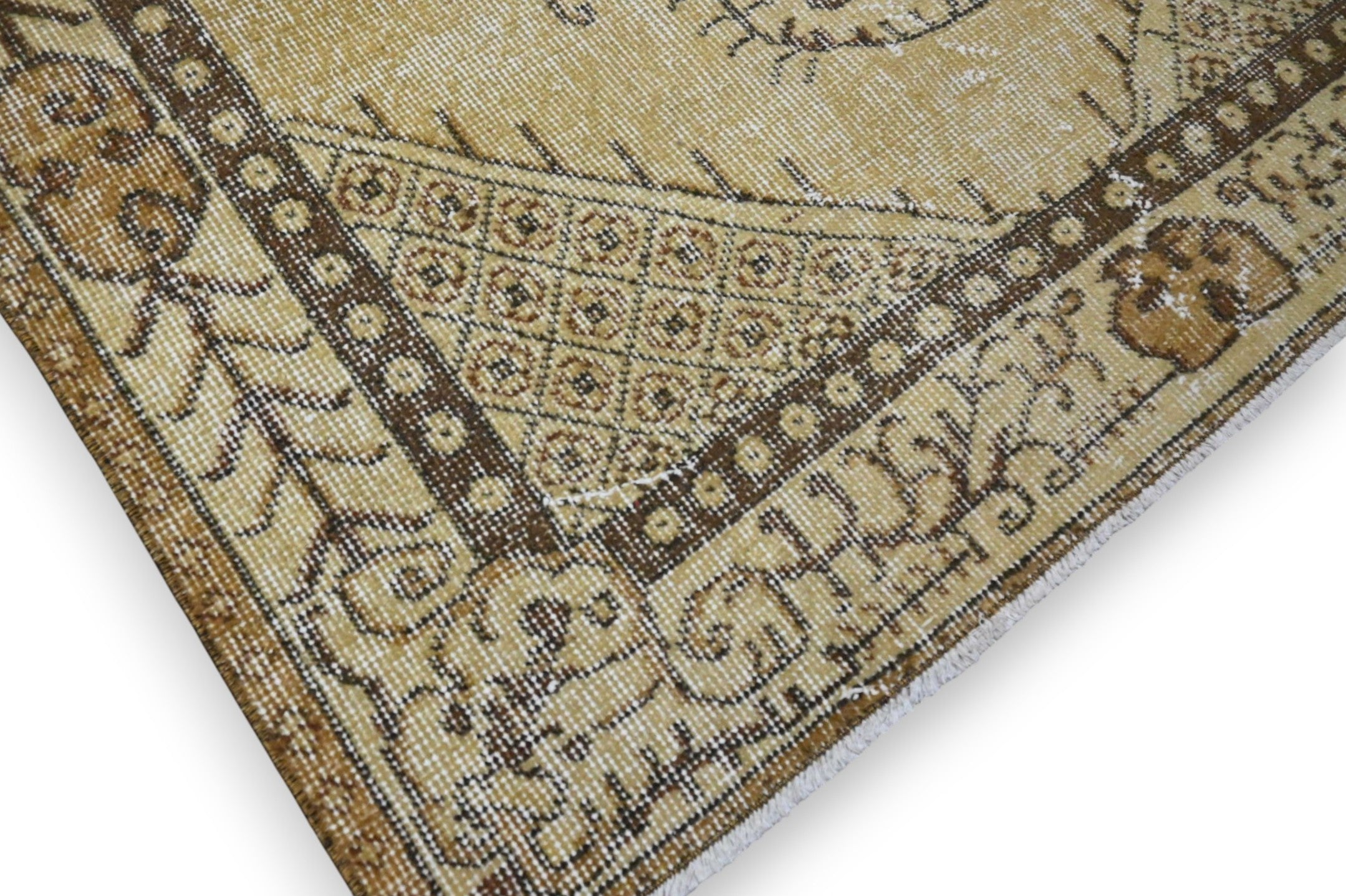 Geel vintage vloerkleed - G267