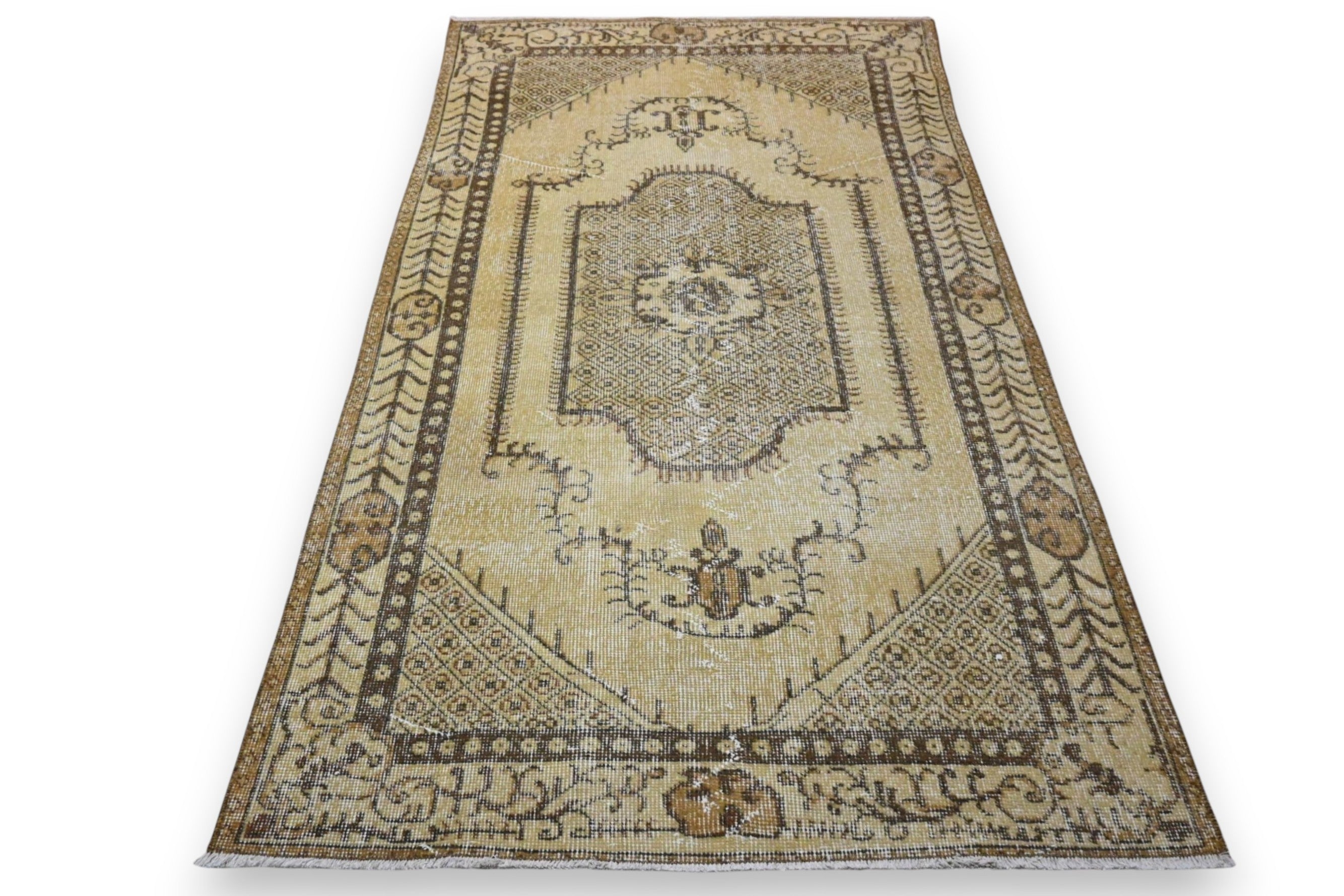 Geel vintage vloerkleed - G267