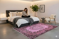 Roze vintage vloerkleed - G268