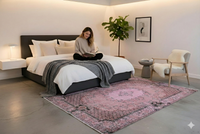 Roze vintage vloerkleed - G272