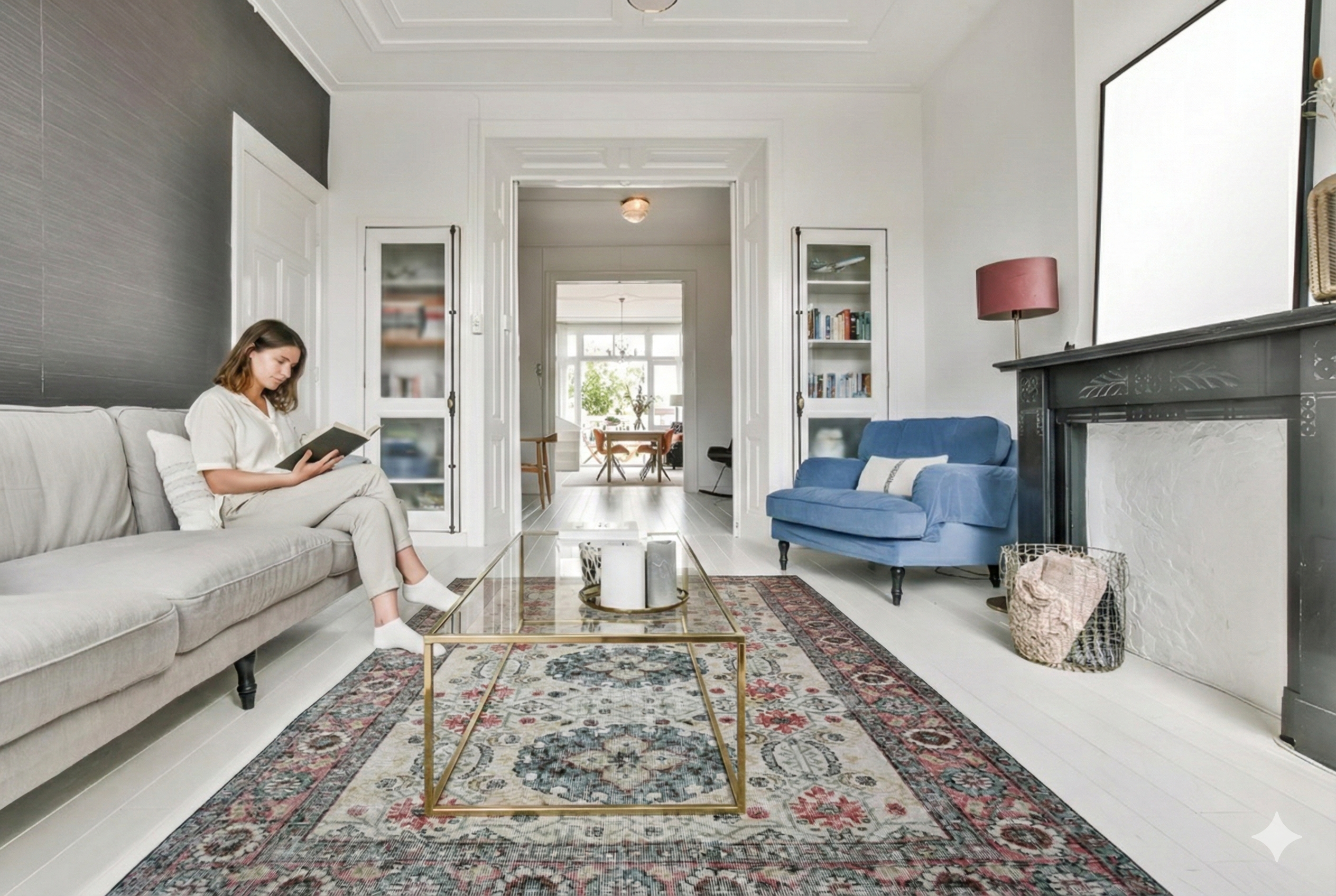 Licht vintage vloerkleed - G273