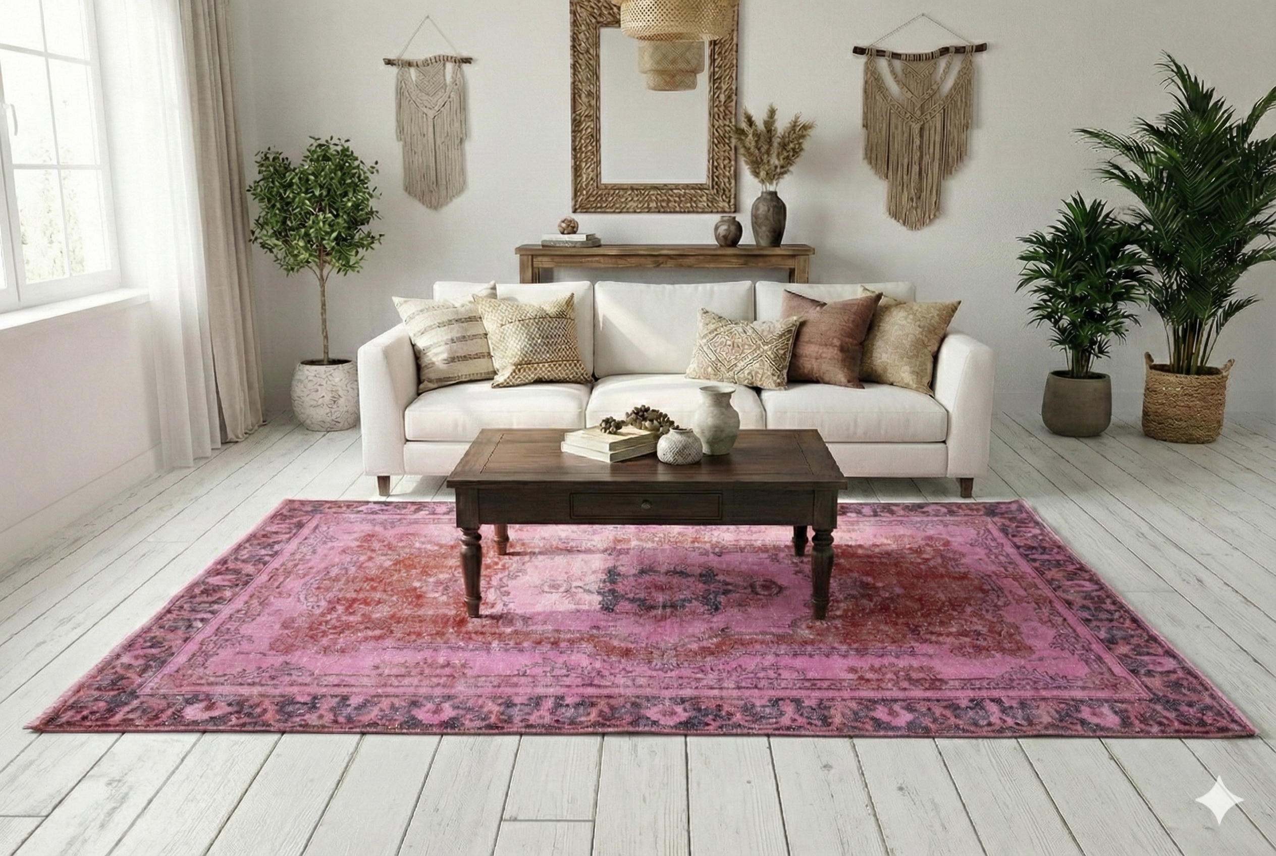 Roze vintage vloerkleed - G274