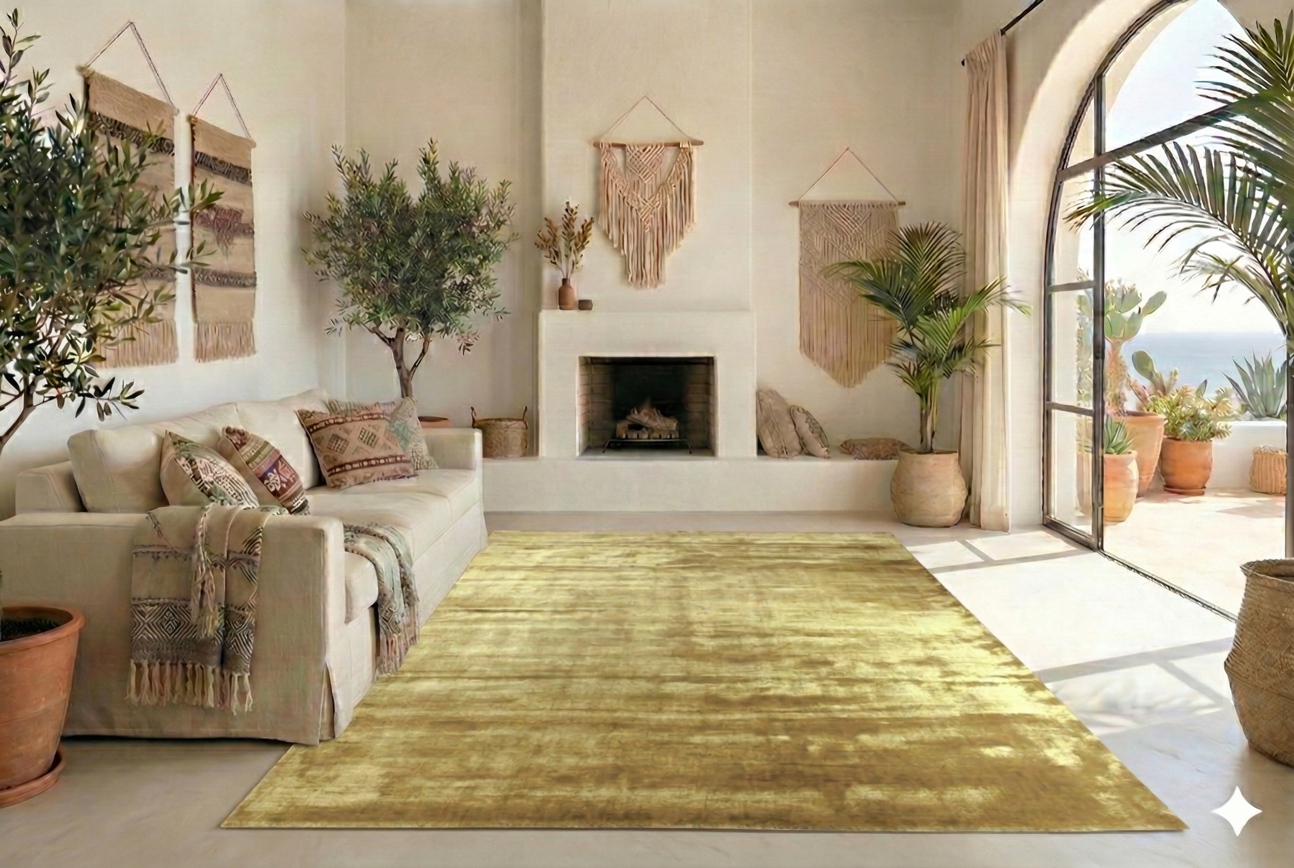 Luxe goud geel vloerkleed - G320