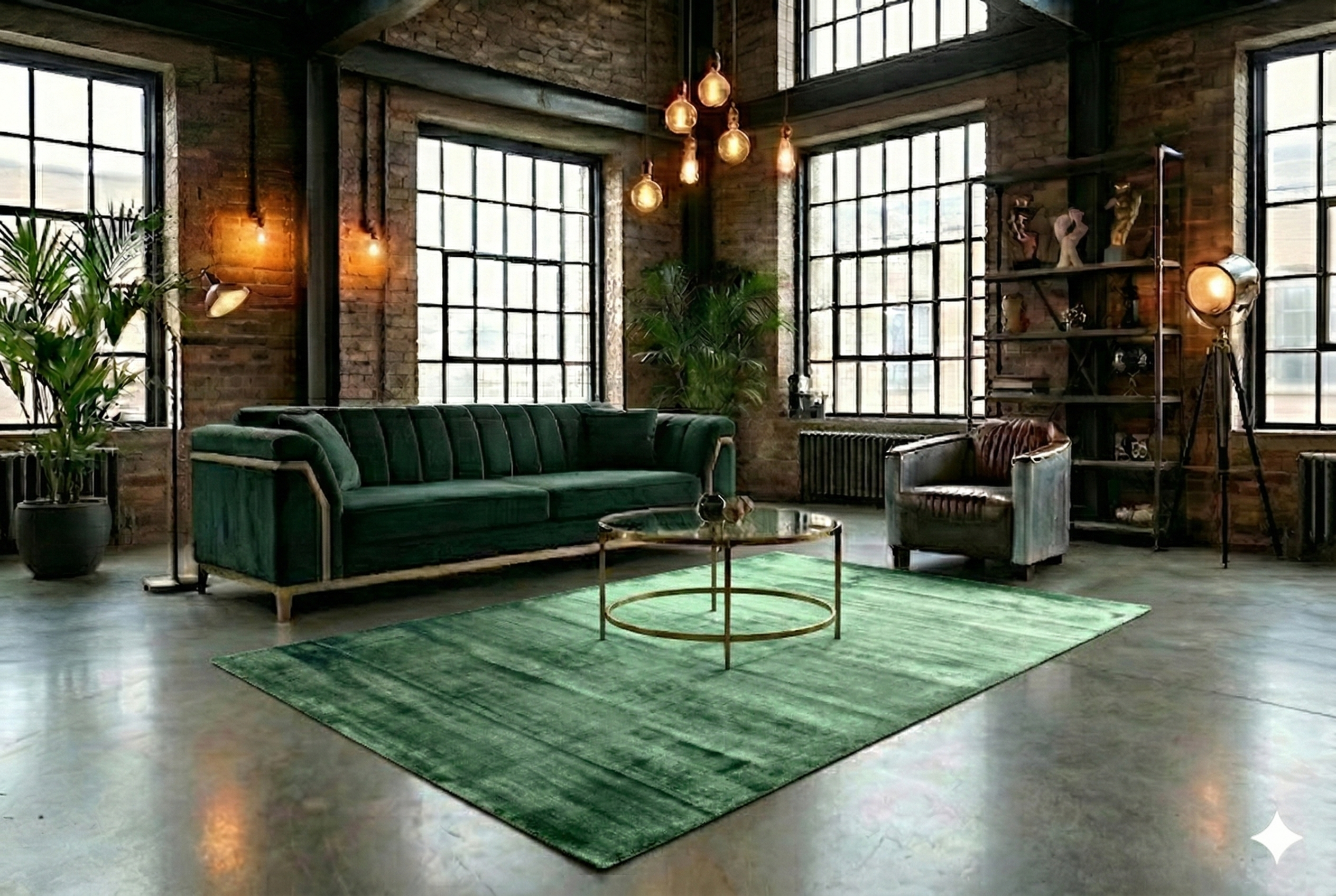 Luxe groen vloerkleed - G315