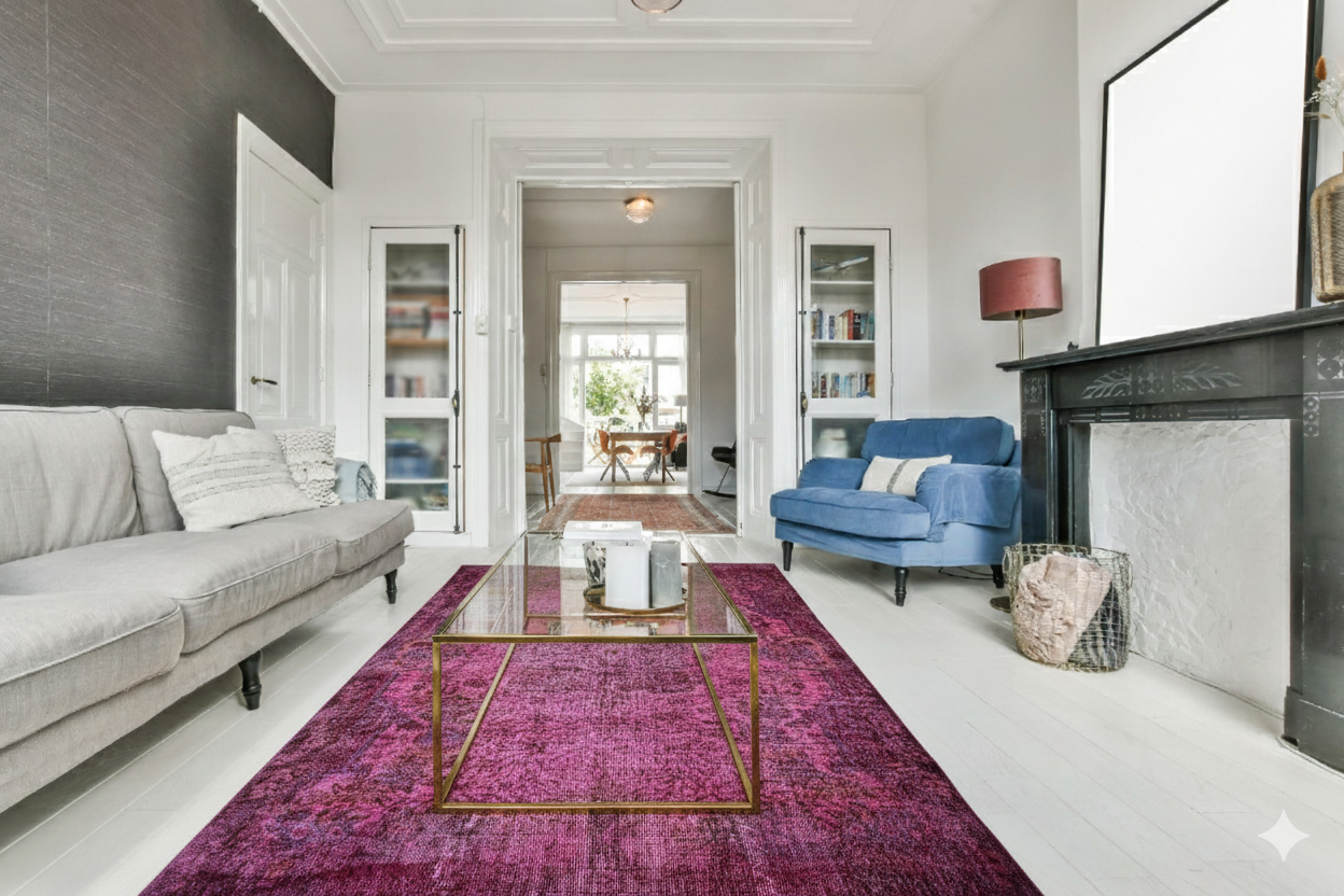 Roze vintage vloerkleed - D545