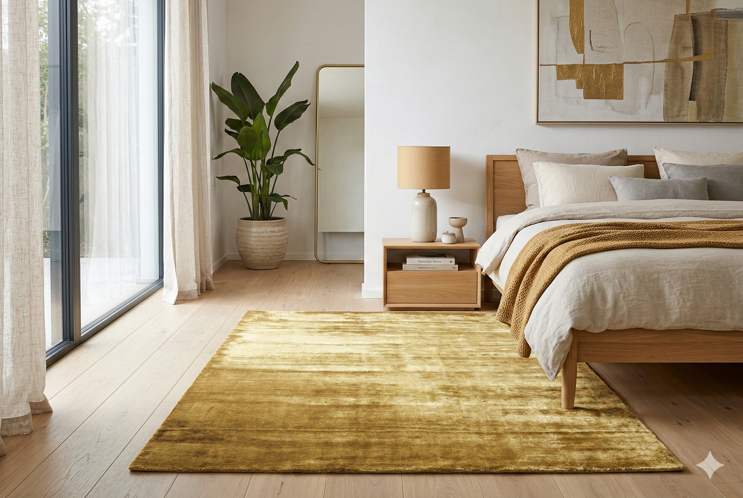 Luxe goud geel vloerkleed - G333
