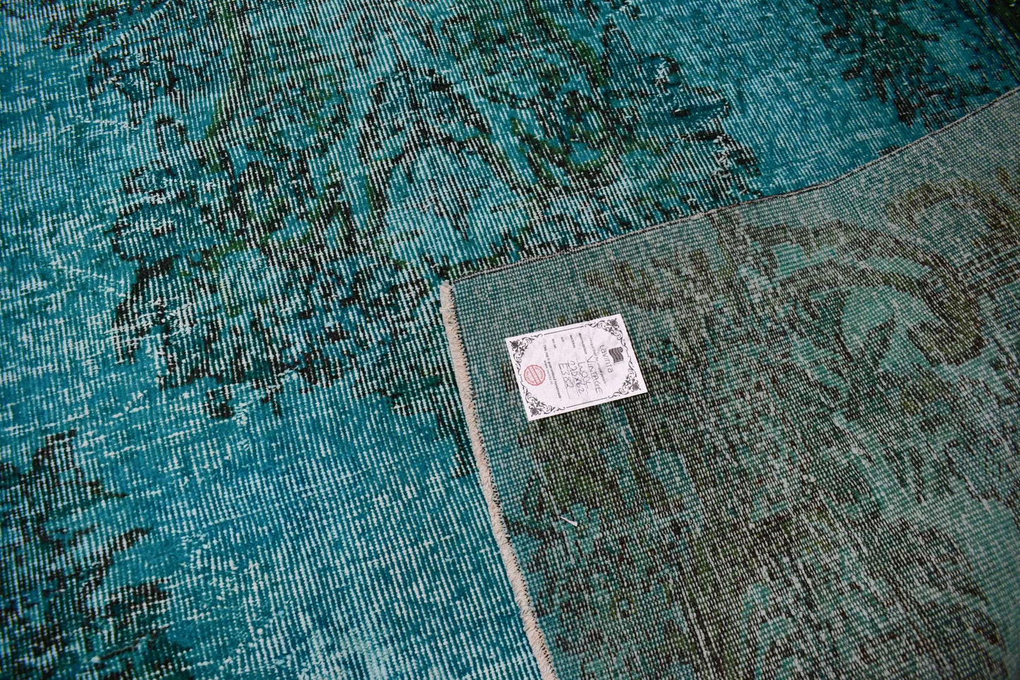 Turquoise vintage rug - E382