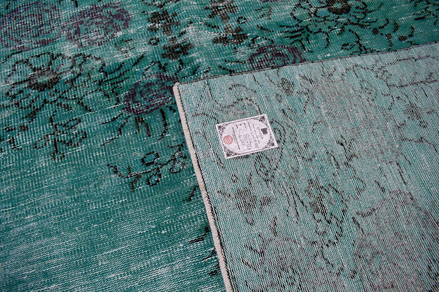 Turquoise vintage rug - E388