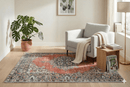 Krachtig rood vintage vloerkleed 205x130 handgemaakt - G381