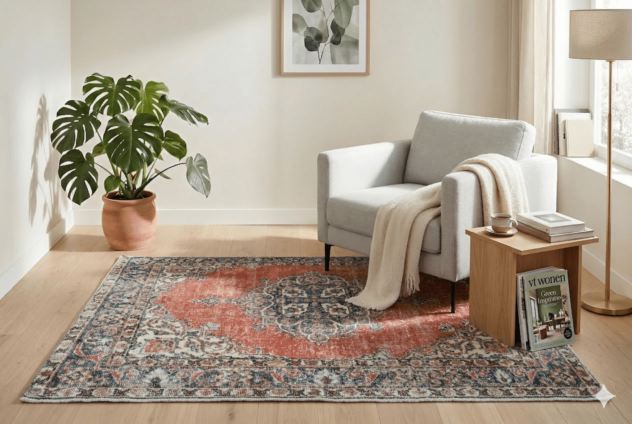 Orange Vintage Rug - F557