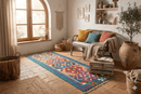 Amira kelim loper 200x60 cm levendige teal handgeweven Afghanistan - Lavinta G405
