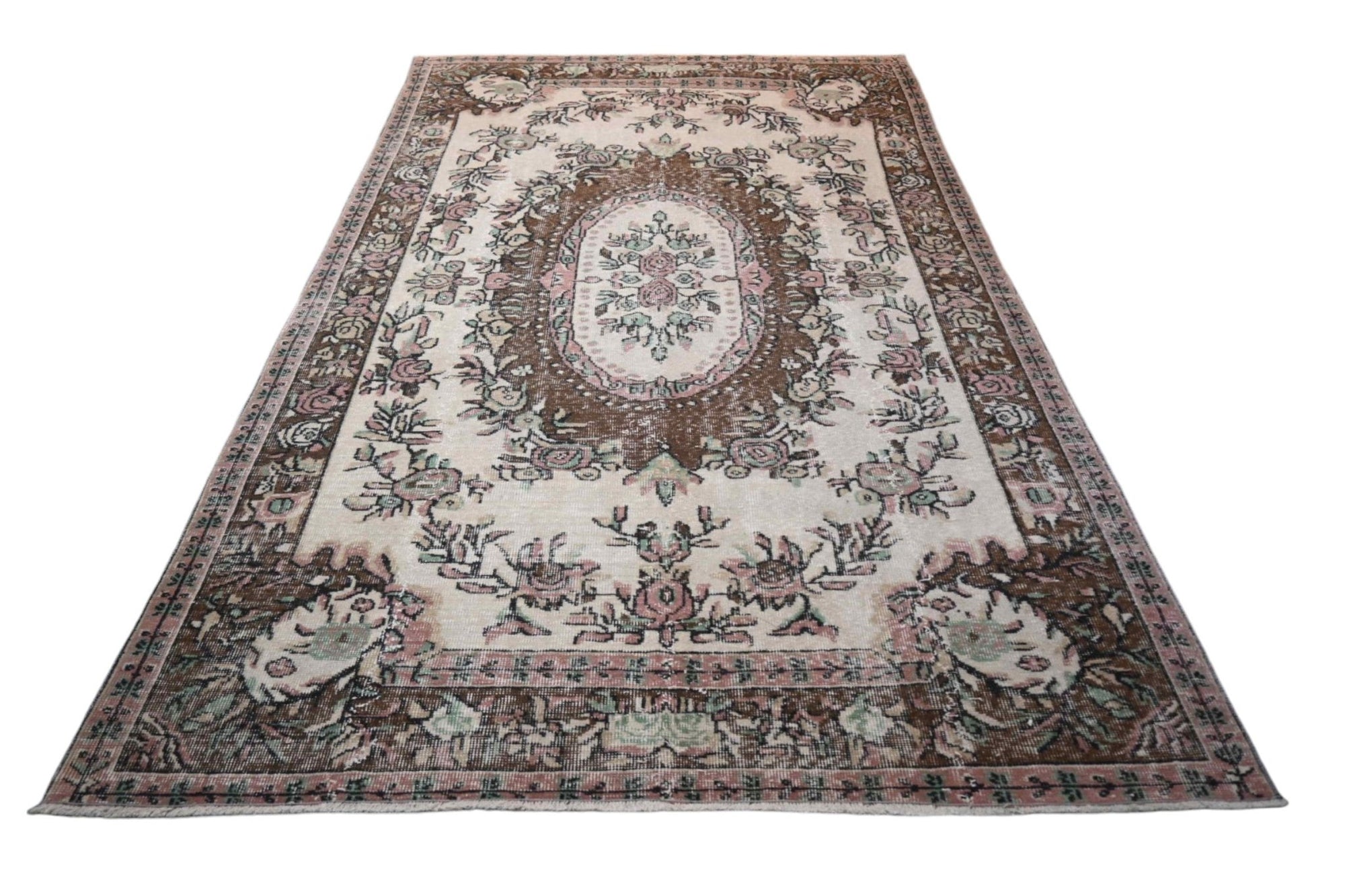 Beige Bruin Vintage Rug - F392