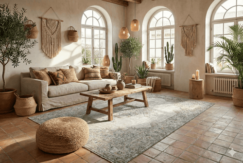 Mild beige vintage rug - G302