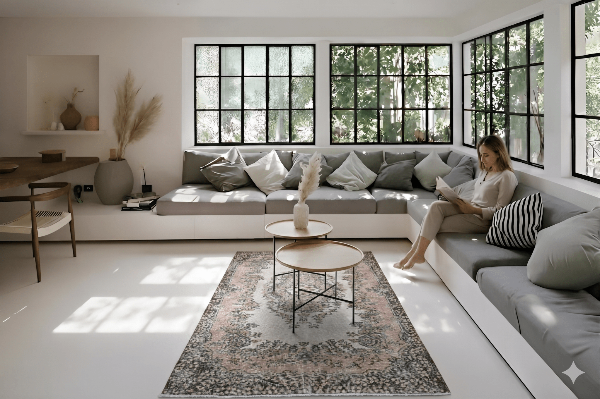 Beige vintage vloerkleed - G469 - Lavinta