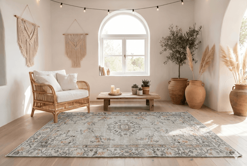 Subtle beige vintage rug - G471