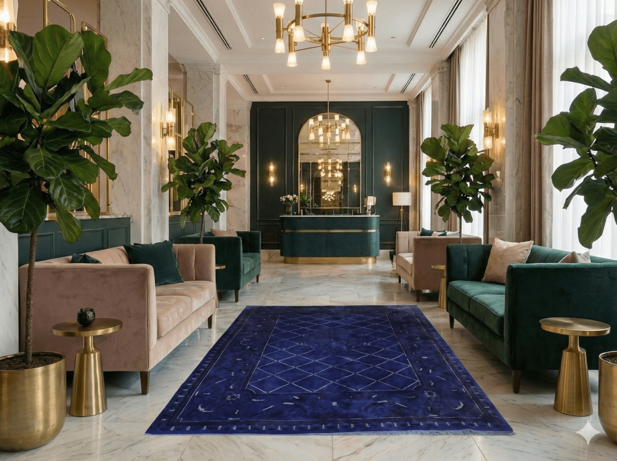 Blauw Nepal vloerkleed - G213 - Lavinta