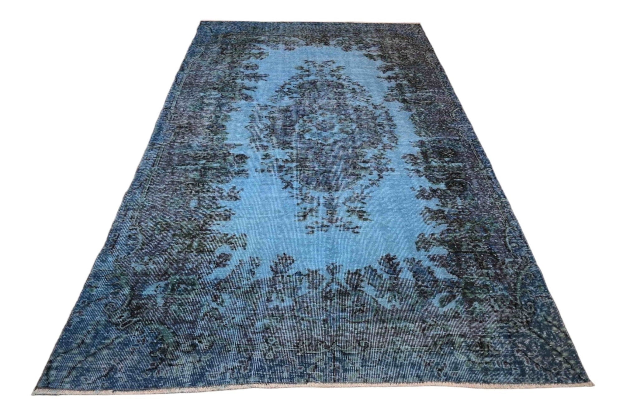 Blauw vintage vloerkleed - F163