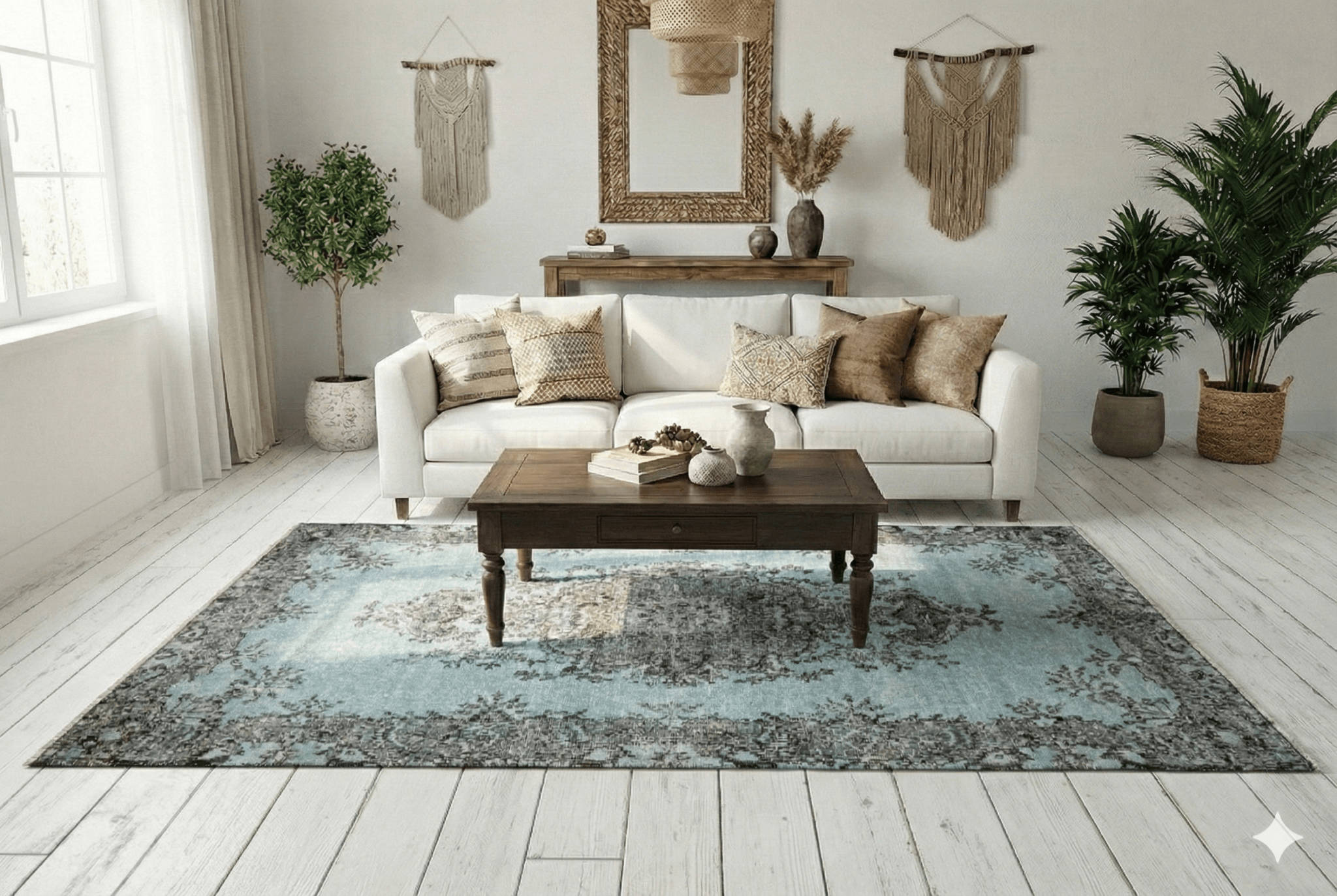 Blauw vintage vloerkleed - G270 - Lavinta