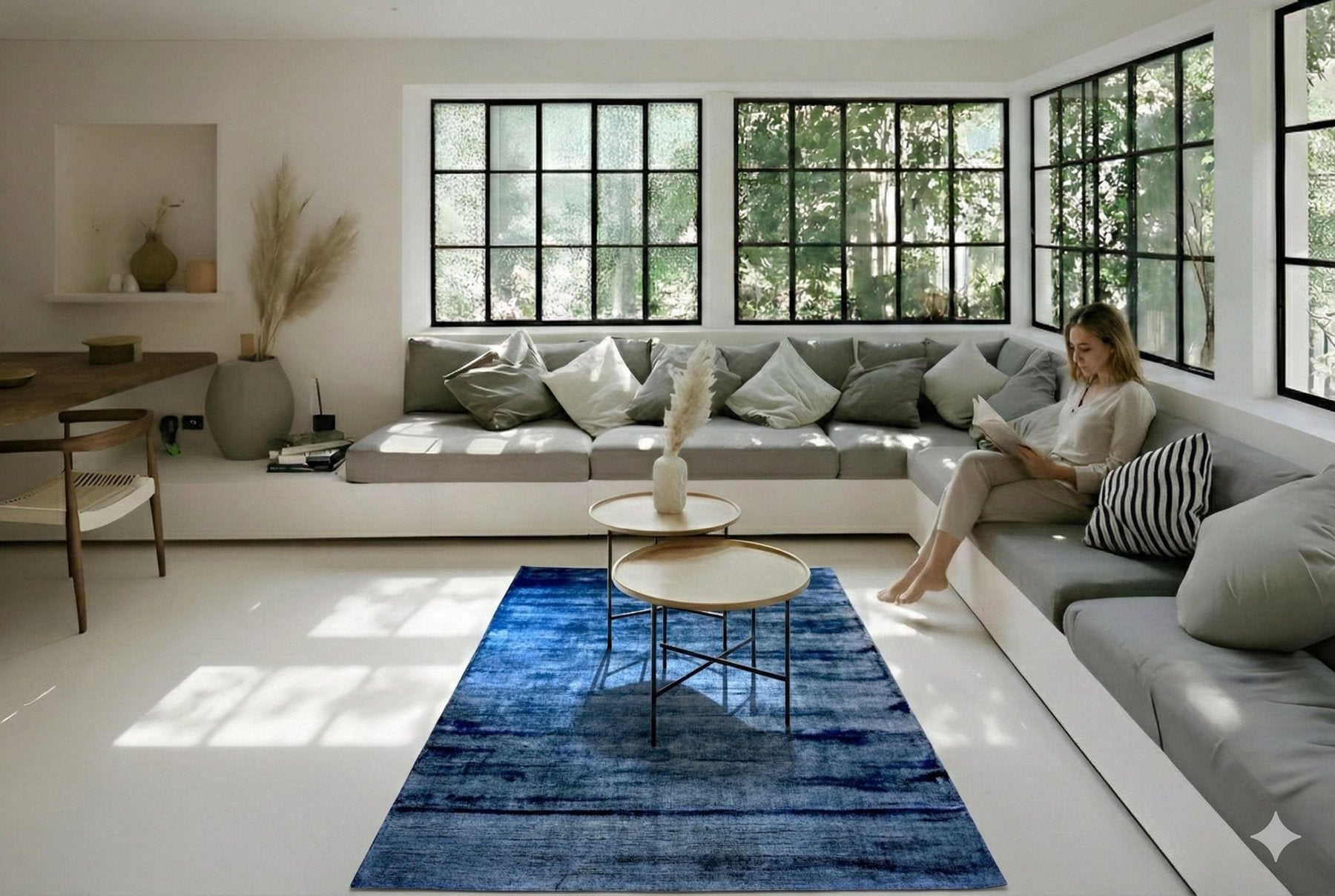Blauw vloerkleed - G356 - Lavinta