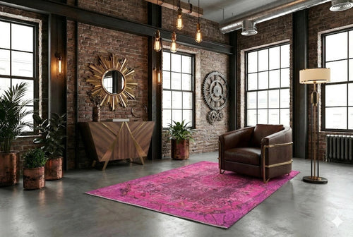 Charming pink vintage rug - E521