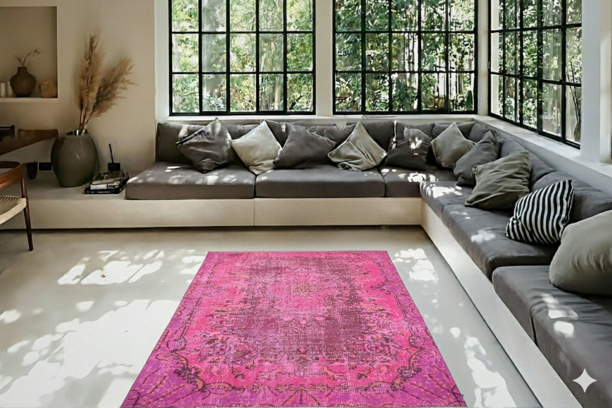 Charmant roze vintage vloerkleed - E521 - Lavinta