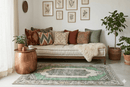 Pastel groen vintage vloerkleed 205x105 handgemaakt - G376