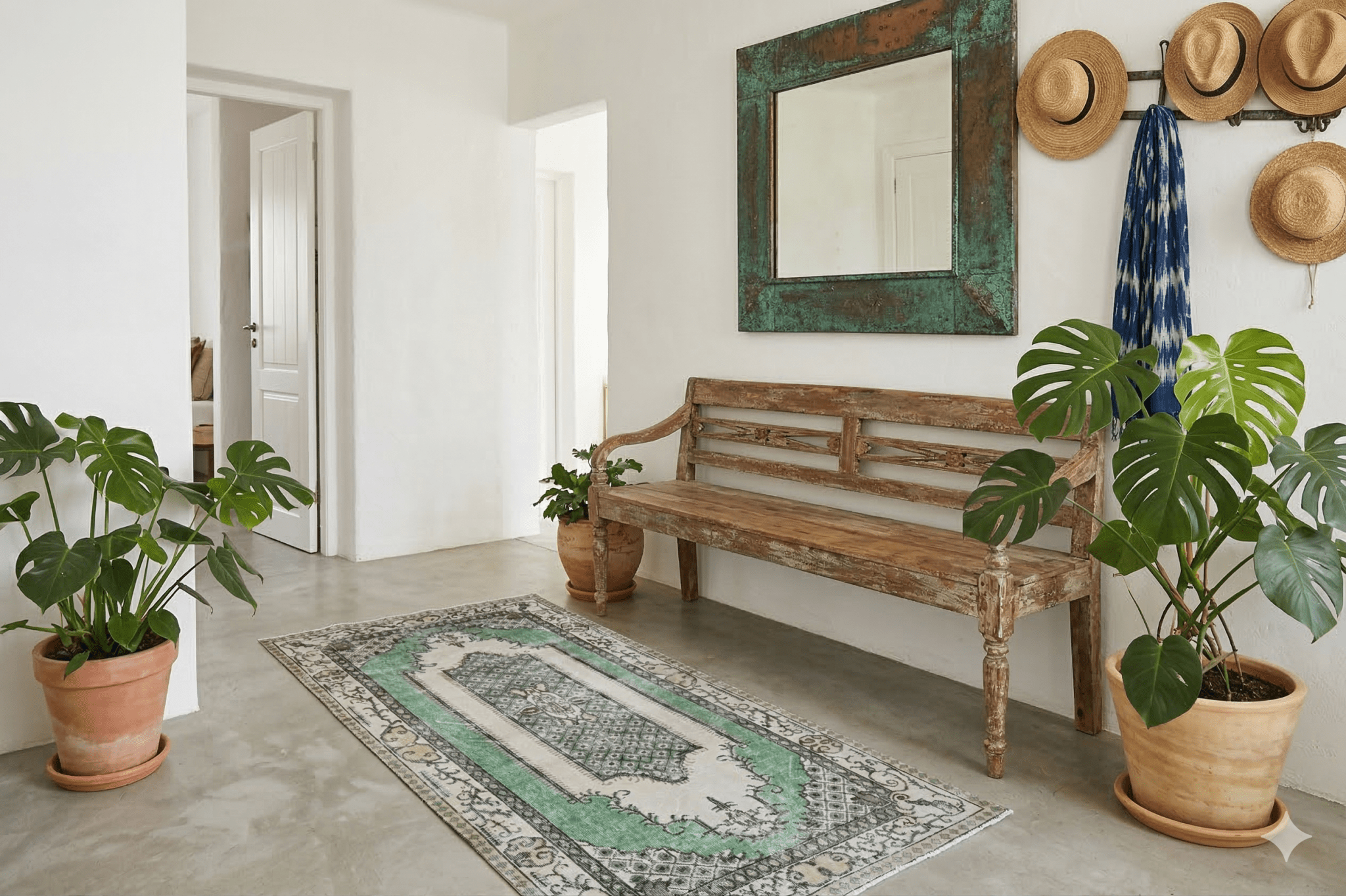 Claire | Zacht groen vintage kleed - Lavinta