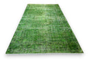 Doorleefd groen vintage vloerkleed - G539 - Lavinta