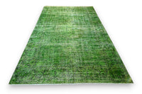 Doorleefd groen vintage vloerkleed - G539 - Lavinta