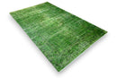 Doorleefd groen vintage vloerkleed - G539 - Lavinta