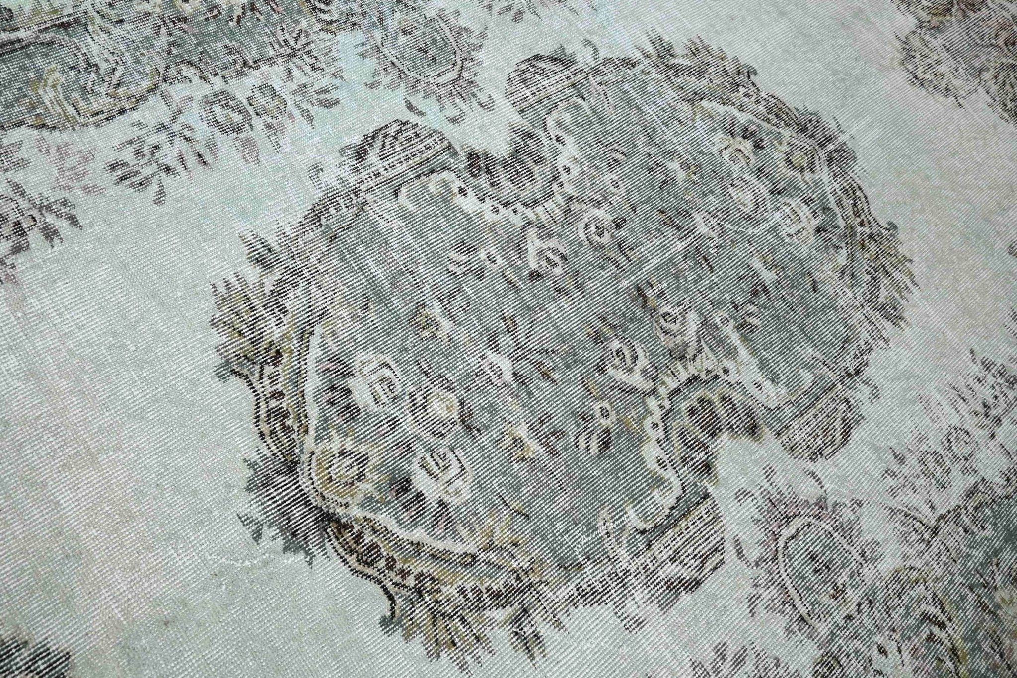 Sereen lichtblauw vintage vloerkleed handgeknoopt - G438