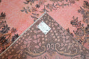 Zacht poederroze vintage vloerkleed laagpolig - G420