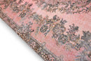 Zacht poederroze vintage vloerkleed handgemaakt - G420