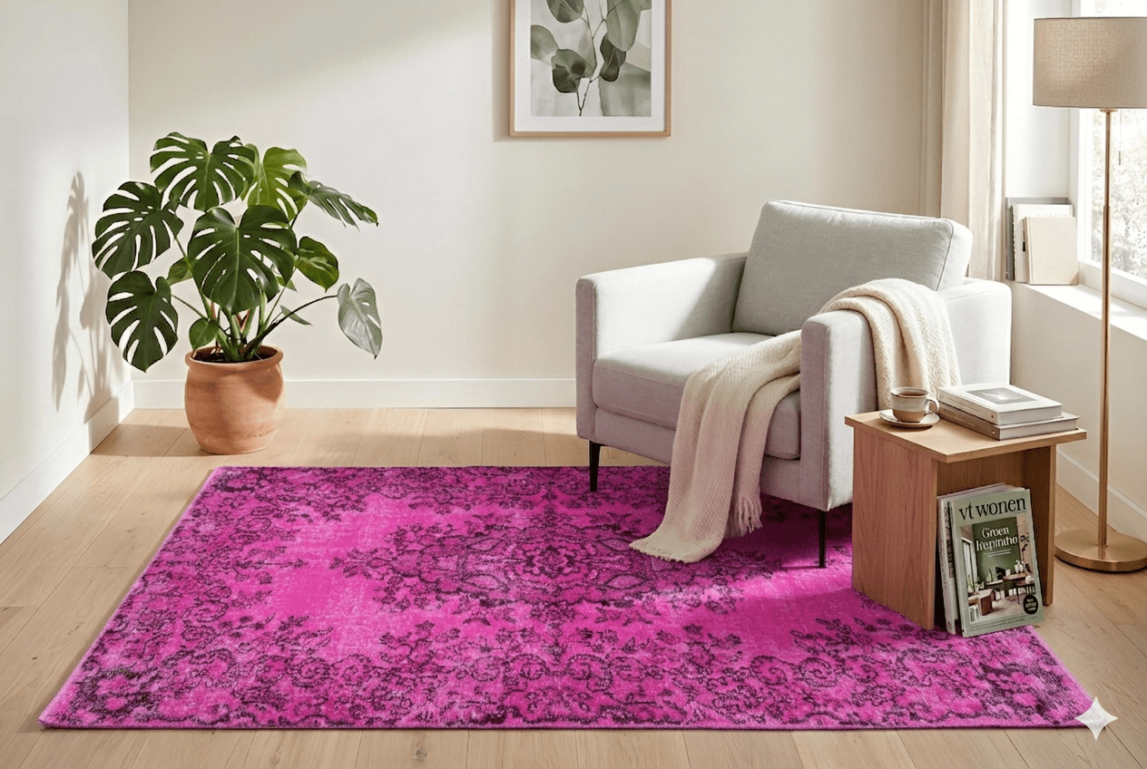 Fuchsia vintage rug - G489