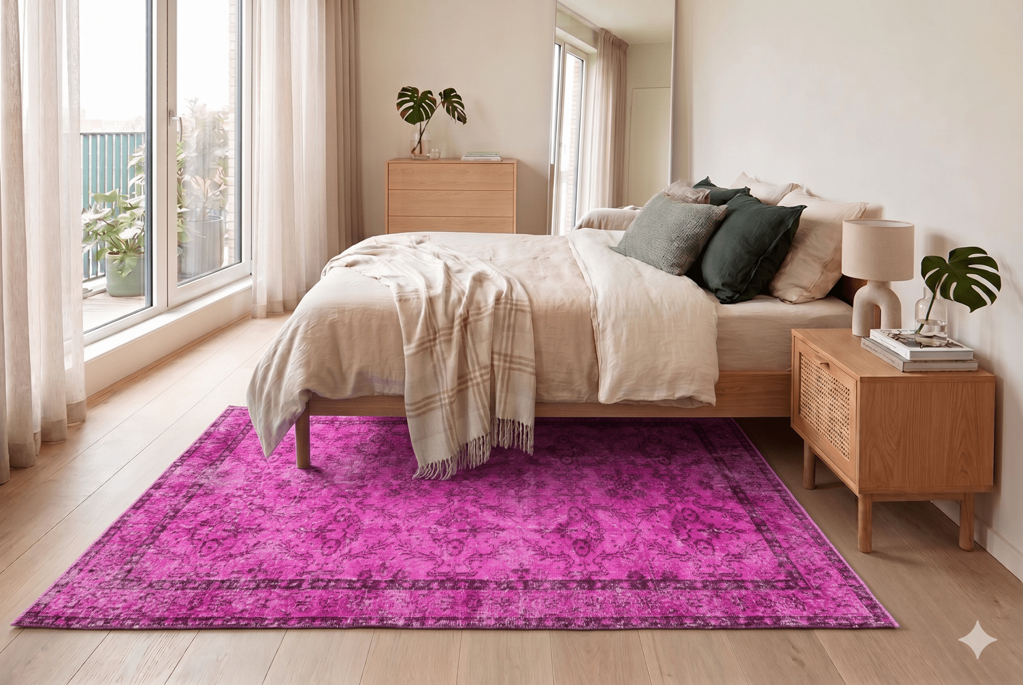 Fuchsia vintage vloerkleed - G524 - Lavinta